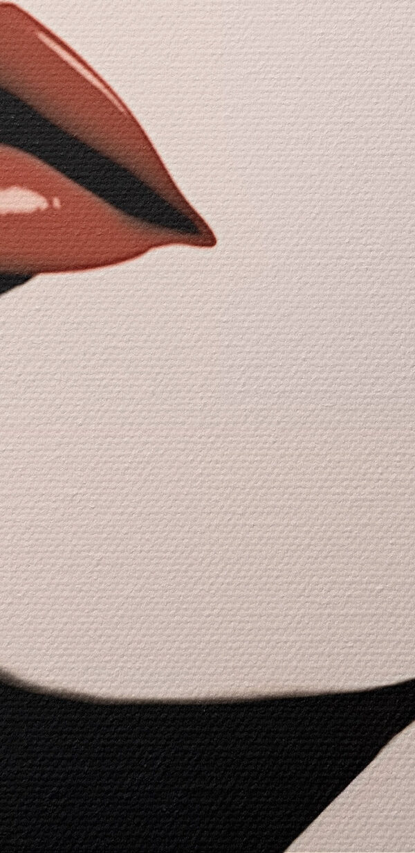 Vrouw’s gezicht met rode lippenstift Vrouw’s gezicht met rode lippenstift