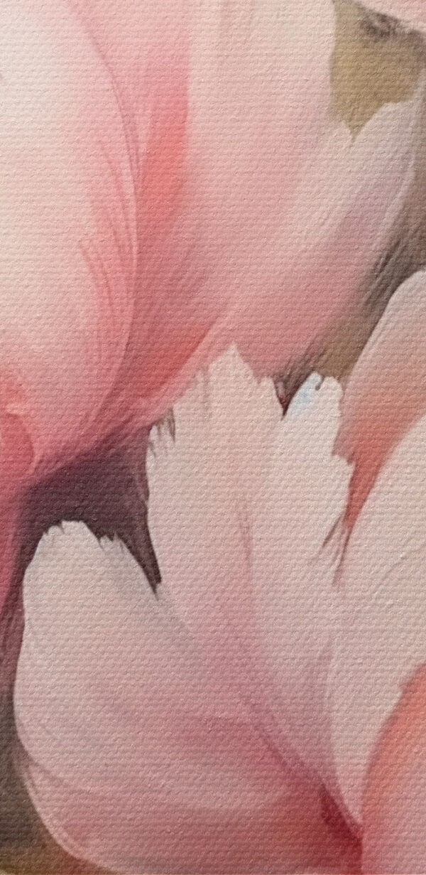 Schilderij van roze bloemen Schilderij van roze bloemen