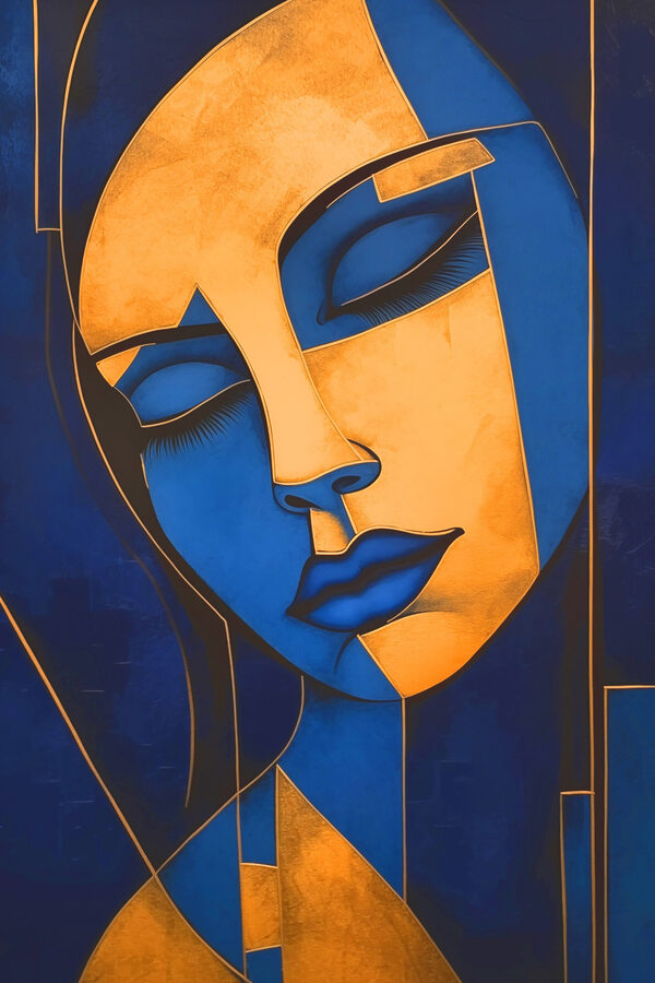 Schilderij van een vrouw’s gezicht Schilderij van een vrouw’s gezicht
