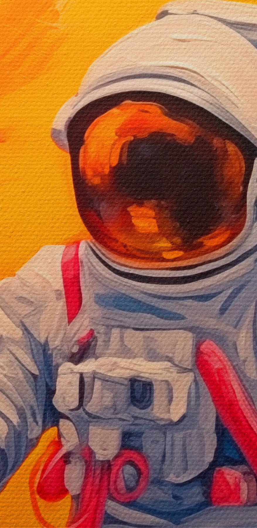 Een astronaut houdt een ballon vast