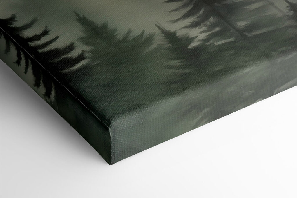 Foggy forest with trees