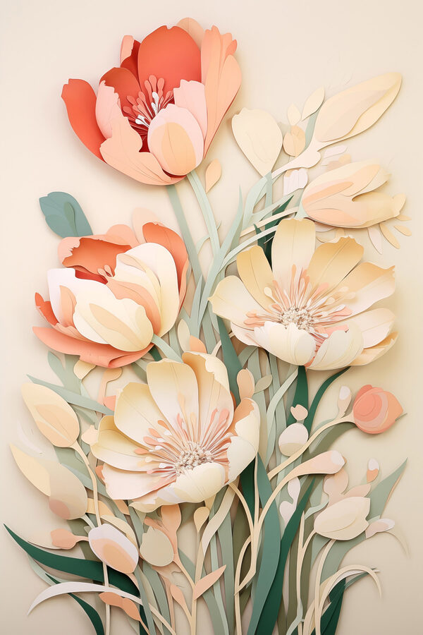 Knip bloemen uit papier Knip bloemen uit papier
