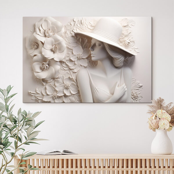 Beeld van een vrouw met hoed Beeld van een vrouw met hoed