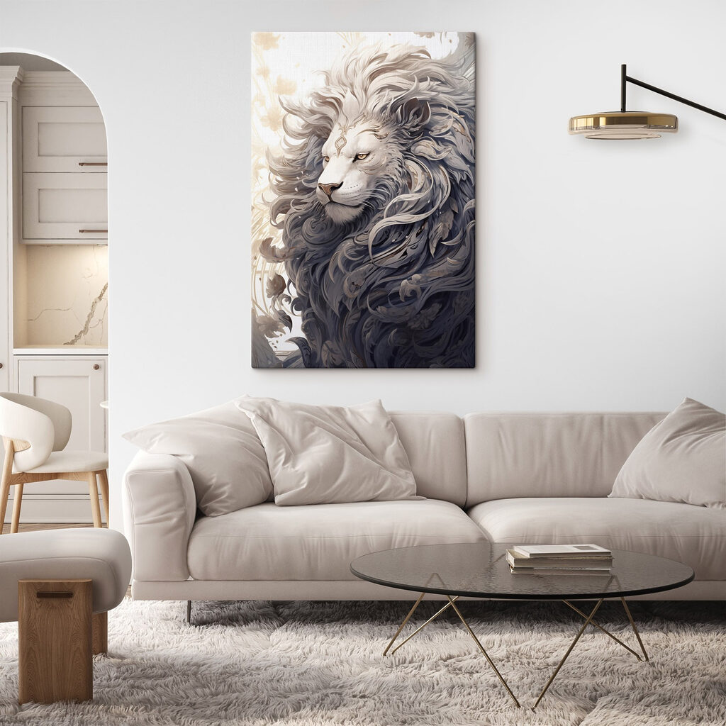 Lion with a decorative mane