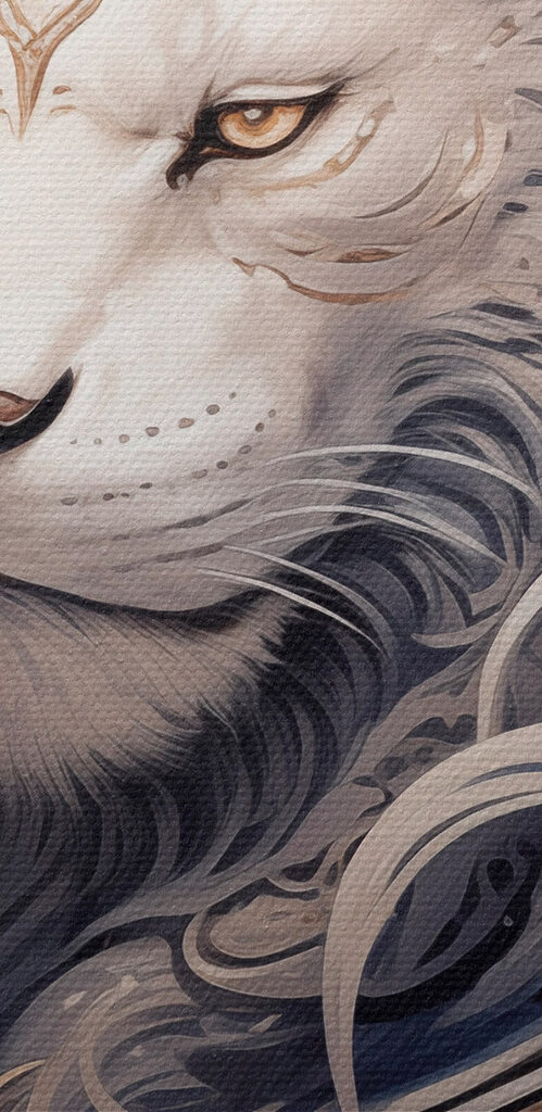 Lion with a decorative mane