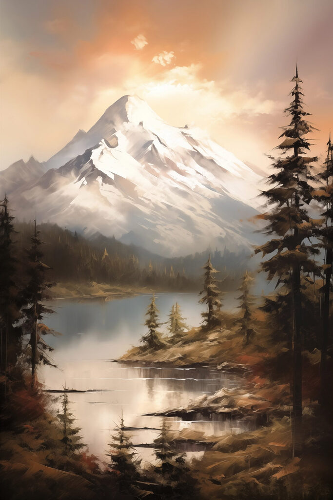 Mountain lake and trees