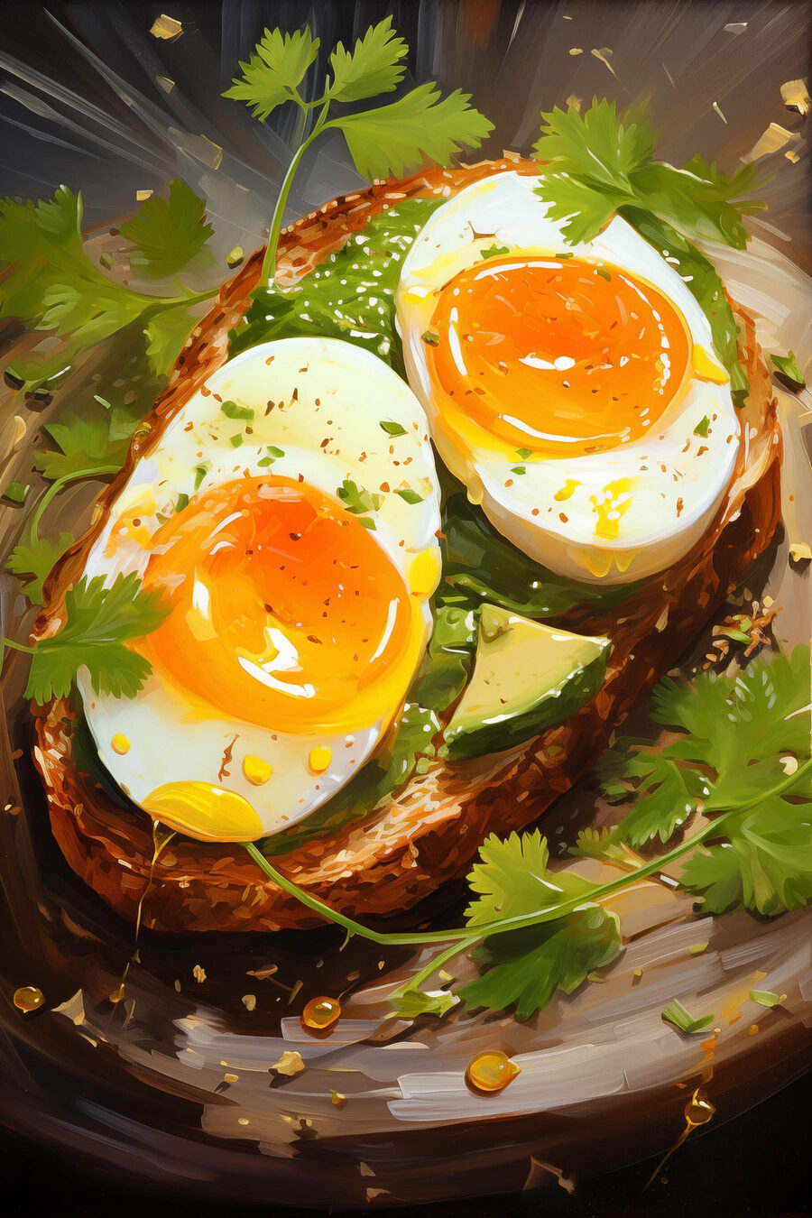 Ontbijt op avocadotoast. Ontbijt op avocadotoast.