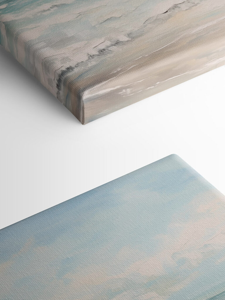 Painting of waves on a beach