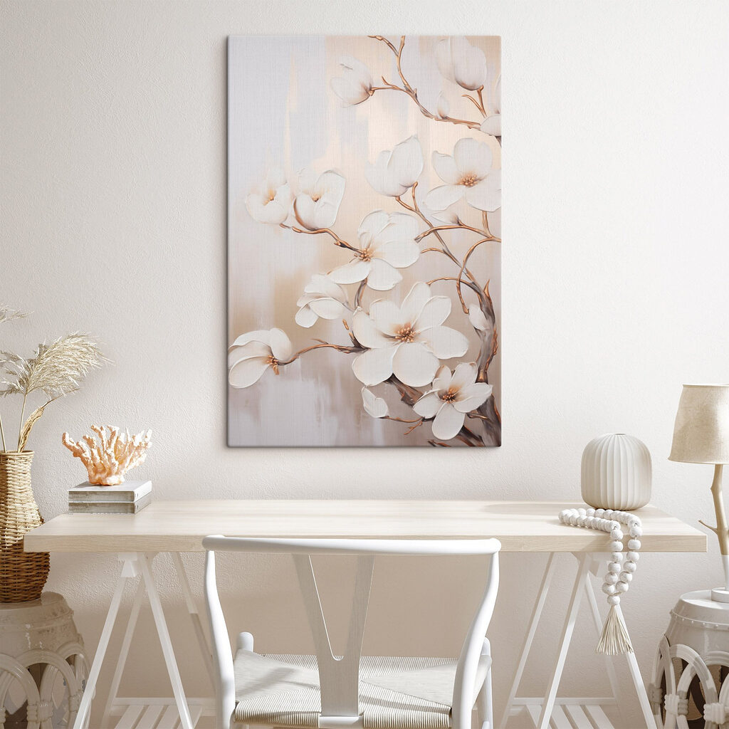 Painting of white flowers