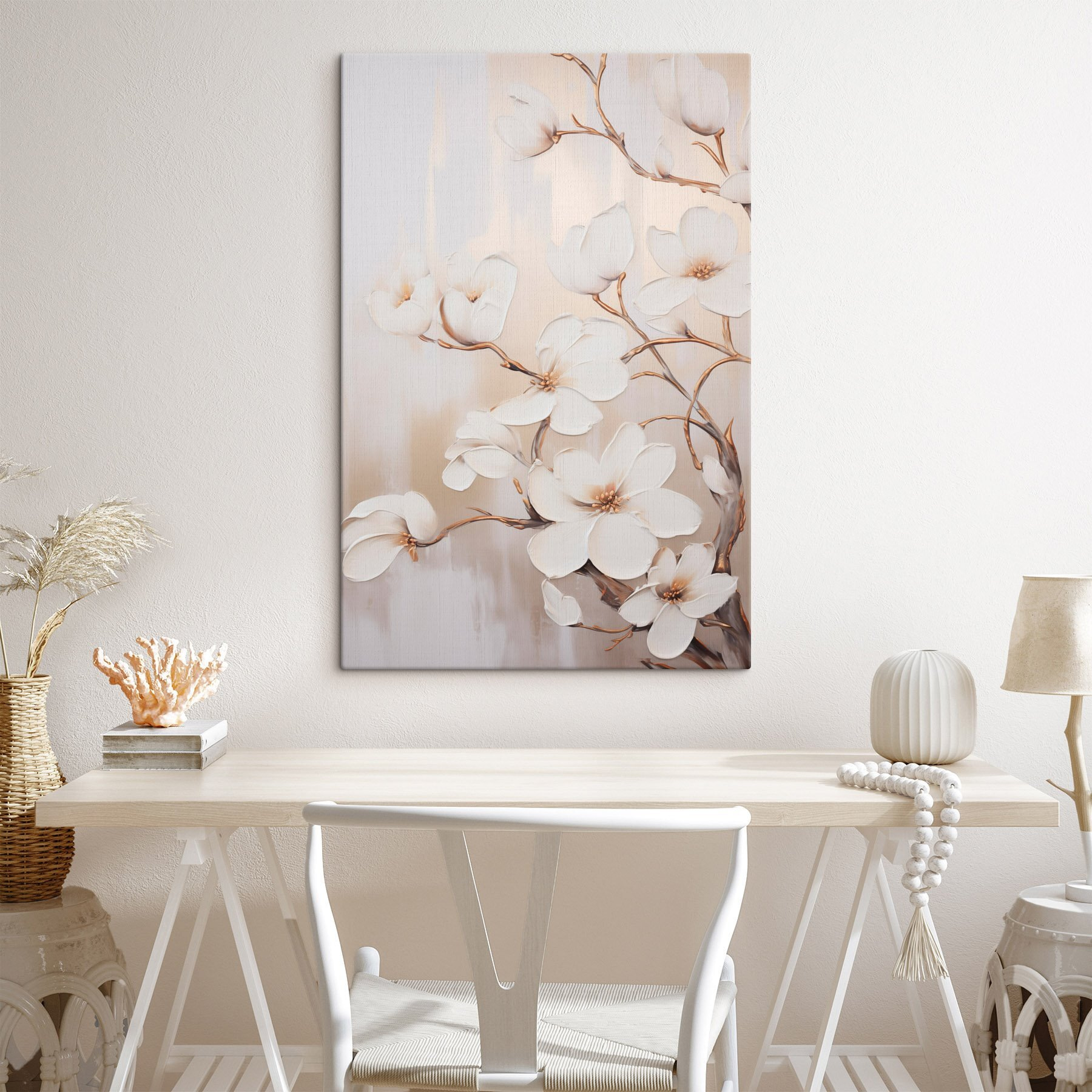 Painting of white flowers
