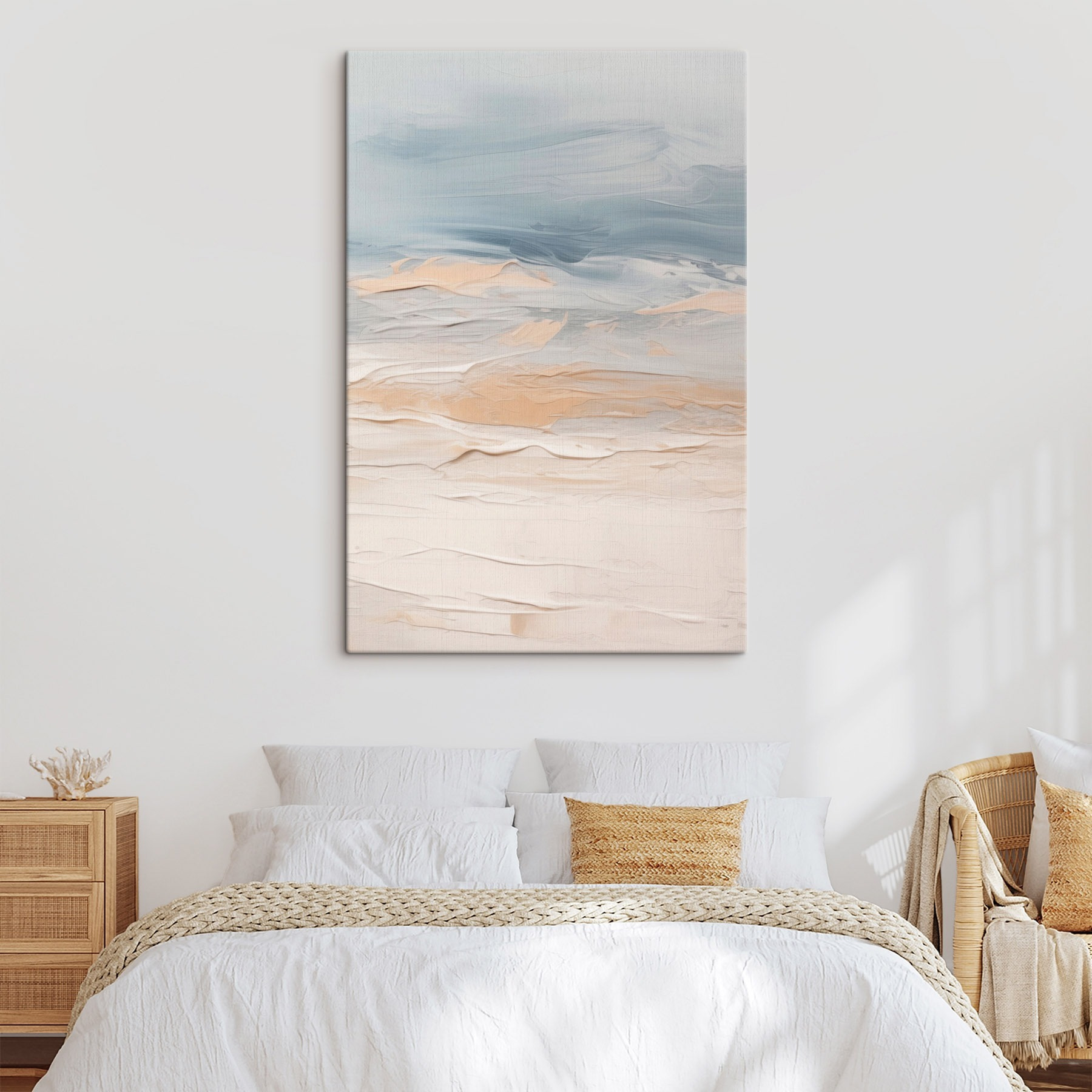 Abstract waves in soft pastel hues