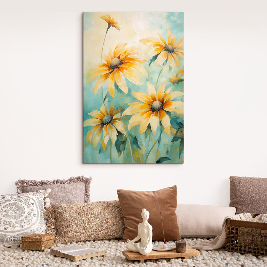 Schilderij van gele bloemen