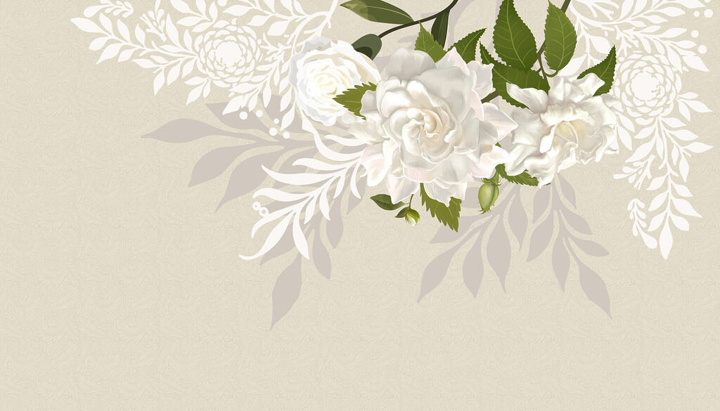 Witte bloemen met groene bladeren Witte bloemen met groene bladeren
