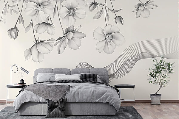 Delicate bloemen met vloeiende lijnen Delicate bloemen met vloeiende lijnen