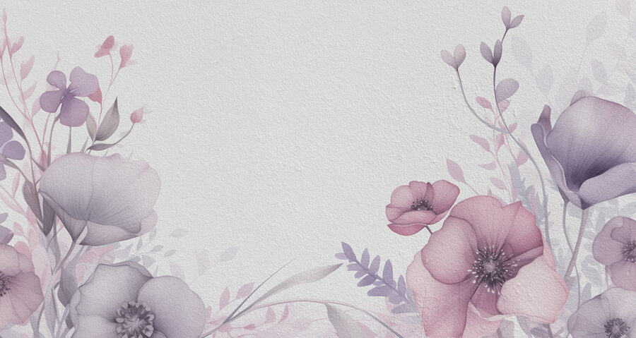 Schilderij van bloemen op een wit oppervlak
