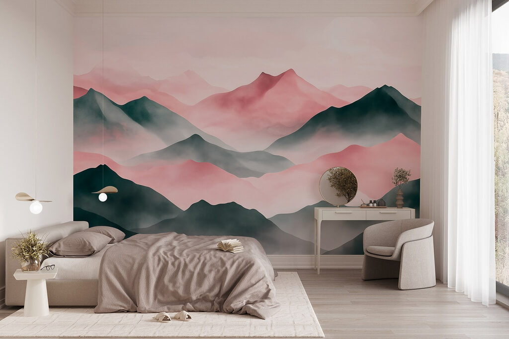 Mountain range with fog Mountain range with fog