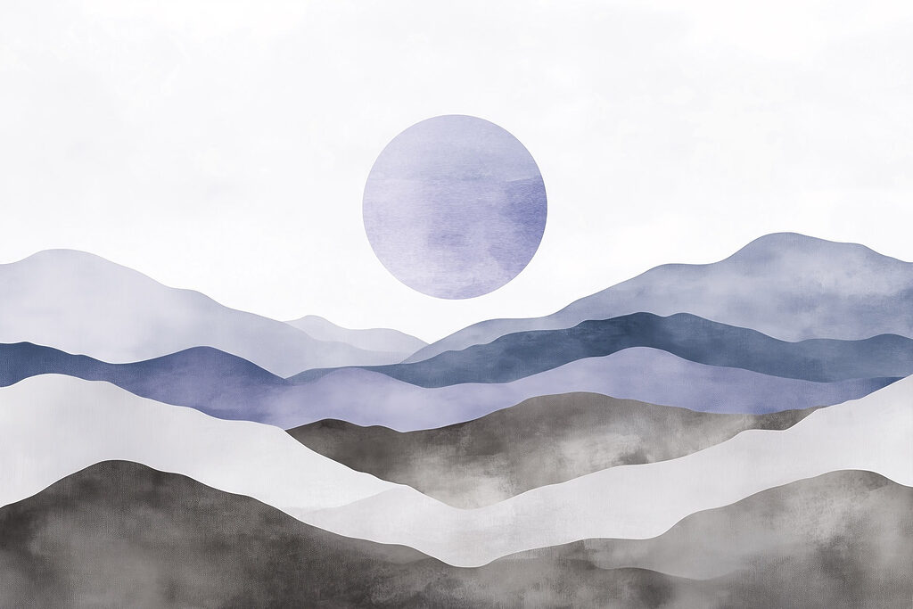 Landschap met bergen en een zon Landschap met bergen en een zon