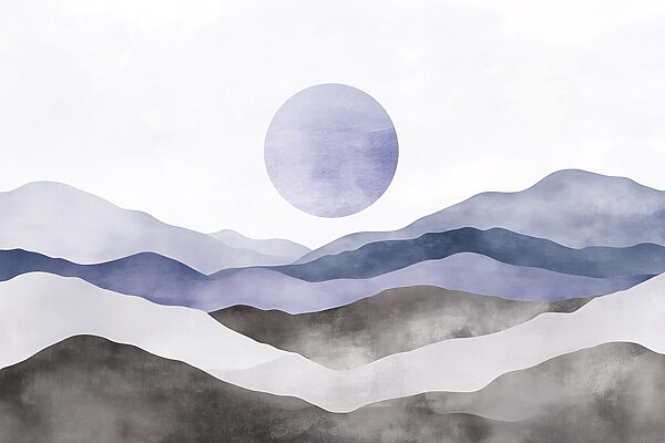 Landschap met bergen en een zon Landschap met bergen en een zon