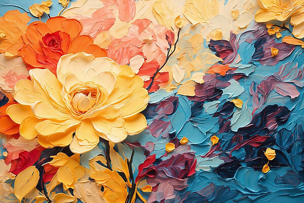 Schilderij van een bloem Schilderij van een bloem