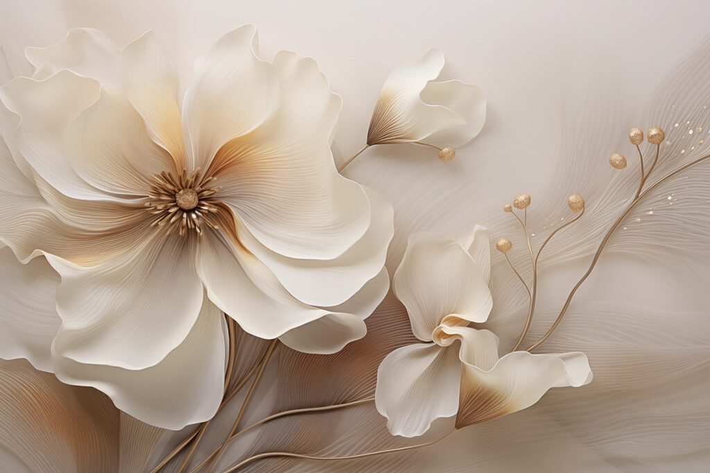 Wall murals Delicate blooms in soft tones Wall murals Delicate blooms in soft tones