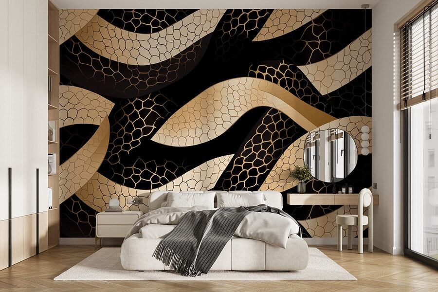 Abstract patroon met vloeiende vormen.