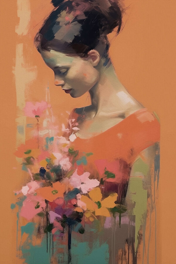 Vrouw met bloemen Vrouw met bloemen