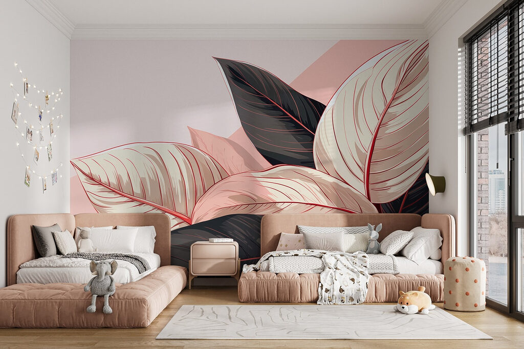 Lush leaves in soft pastel tones Lush leaves in soft pastel tones