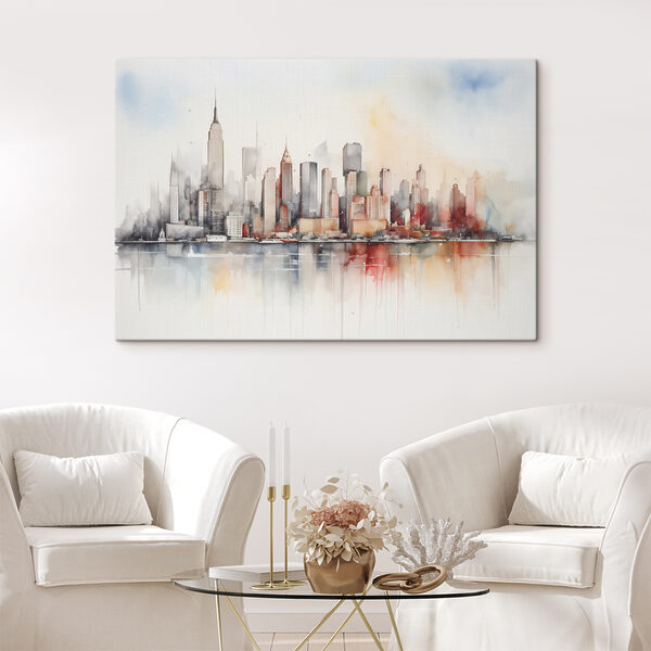 Aquarel van een stad Aquarel van een stad