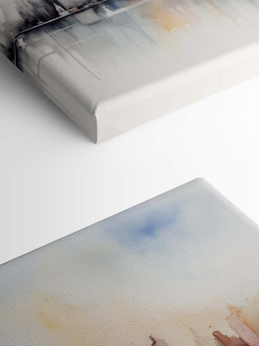 Aquarel van een stad Aquarel van een stad