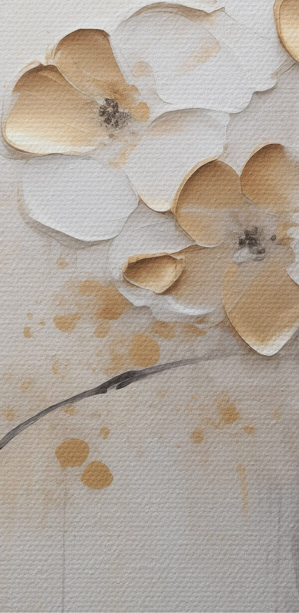 Schilderij van bloemen op een muur Schilderij van bloemen op een muur
