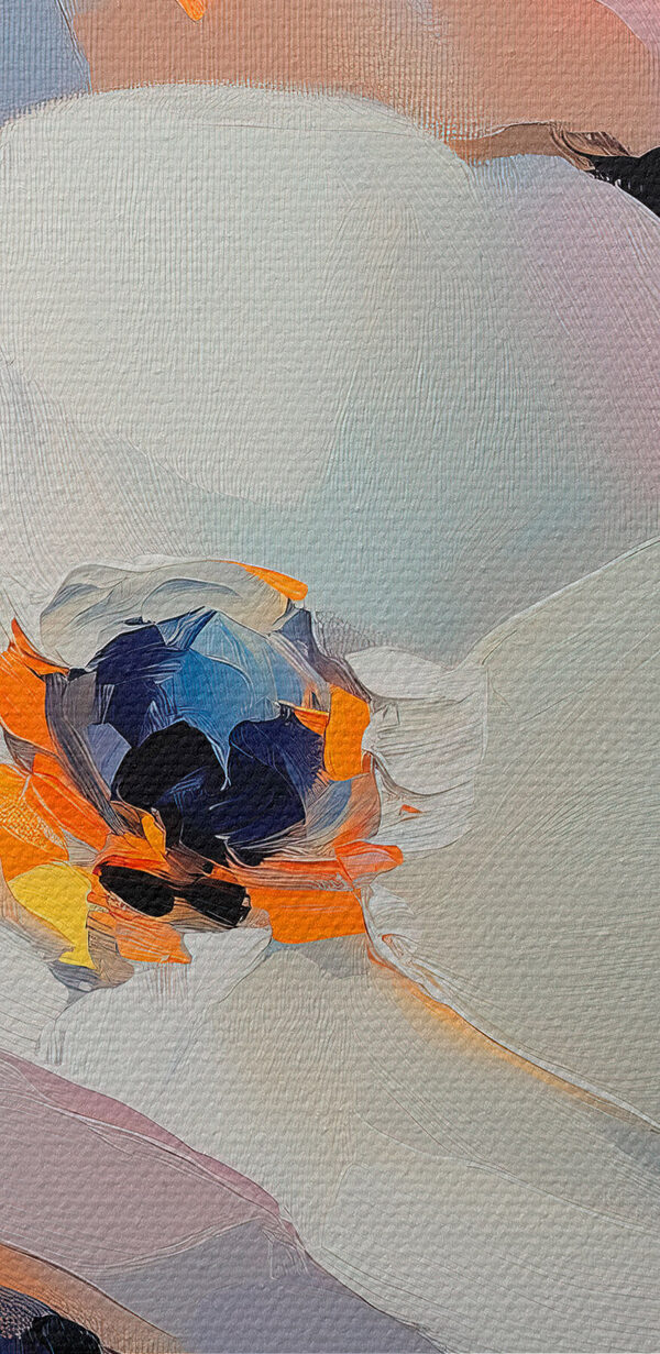 Schilderij van witte bloemen Schilderij van witte bloemen
