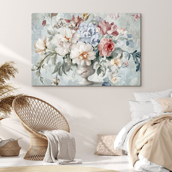 Schilderij van bloemen in een vaas Schilderij van bloemen in een vaas