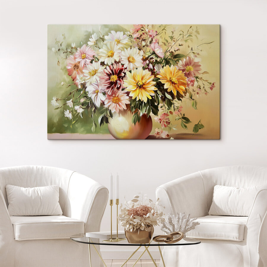 Painting of flowers in a vase Painting of flowers in a vase