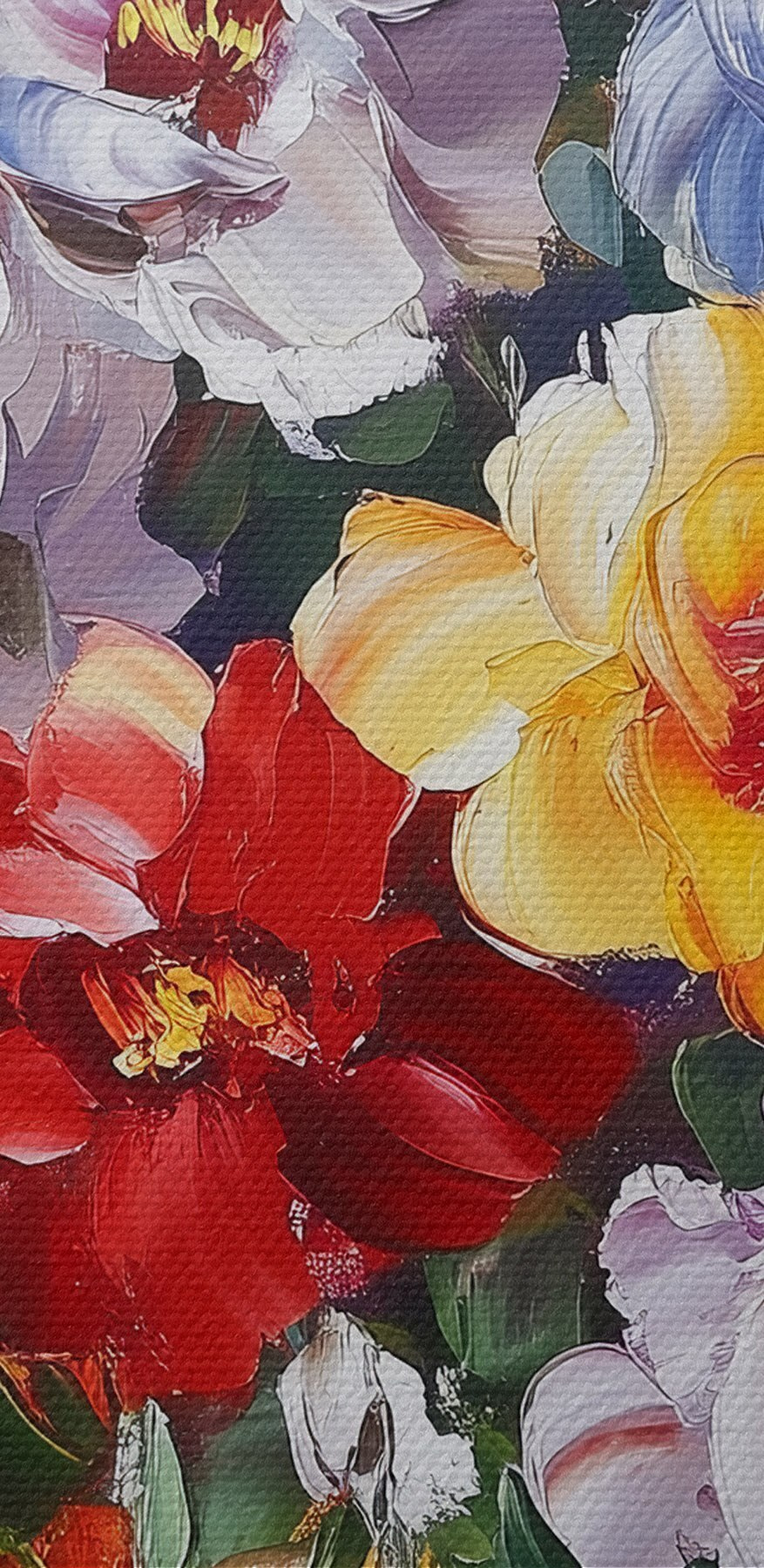 Schilderij van bloemen in een vaas