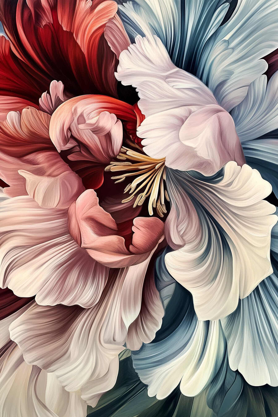 Levendige bloemen in harmonieuze omhelzing
