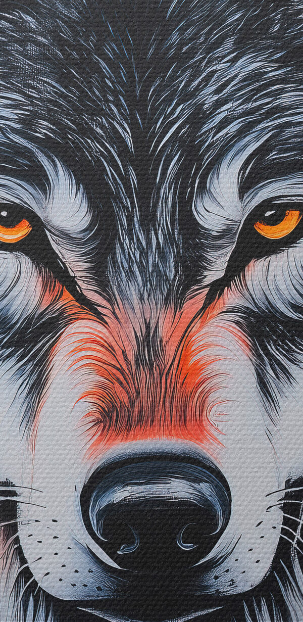 Schilderij van een wolf Schilderij van een wolf