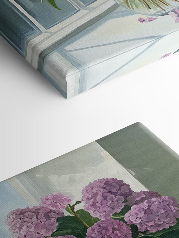 Schilderij van een vaas met bloemen Schilderij van een vaas met bloemen