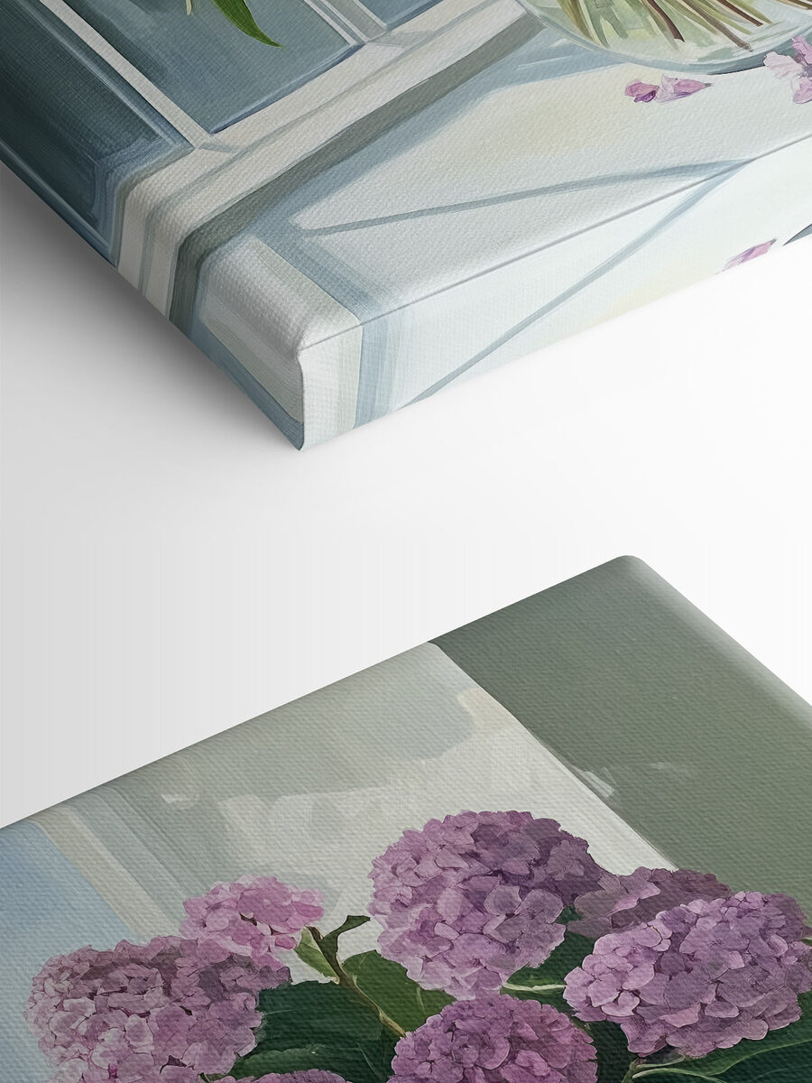 Schilderij van een vaas met bloemen