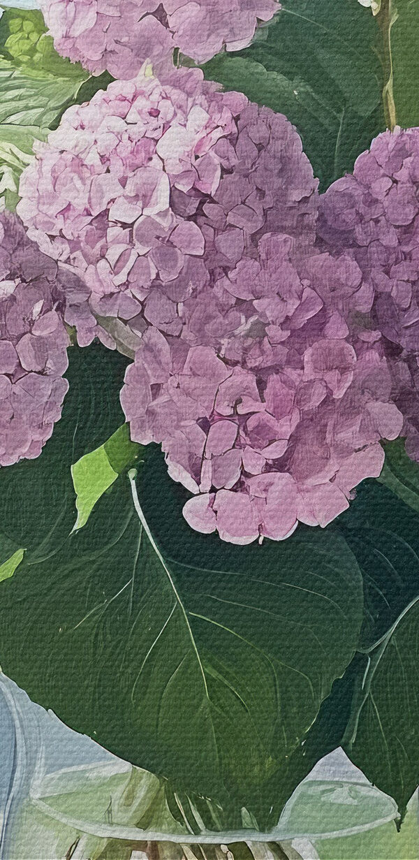 Schilderij van een vaas met bloemen Schilderij van een vaas met bloemen