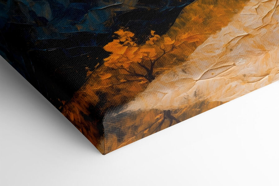 Schilderij van een boom met gele bladeren