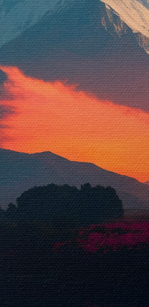 Mountain range with flowers and a lake Mountain range with flowers and a lake