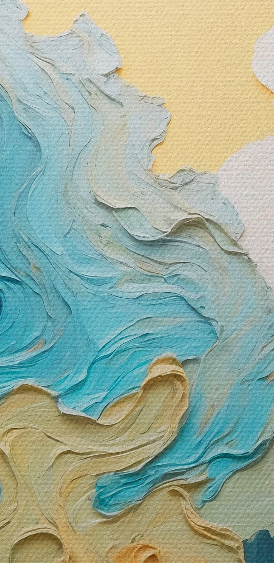 Schilderij van bomen en wolken
