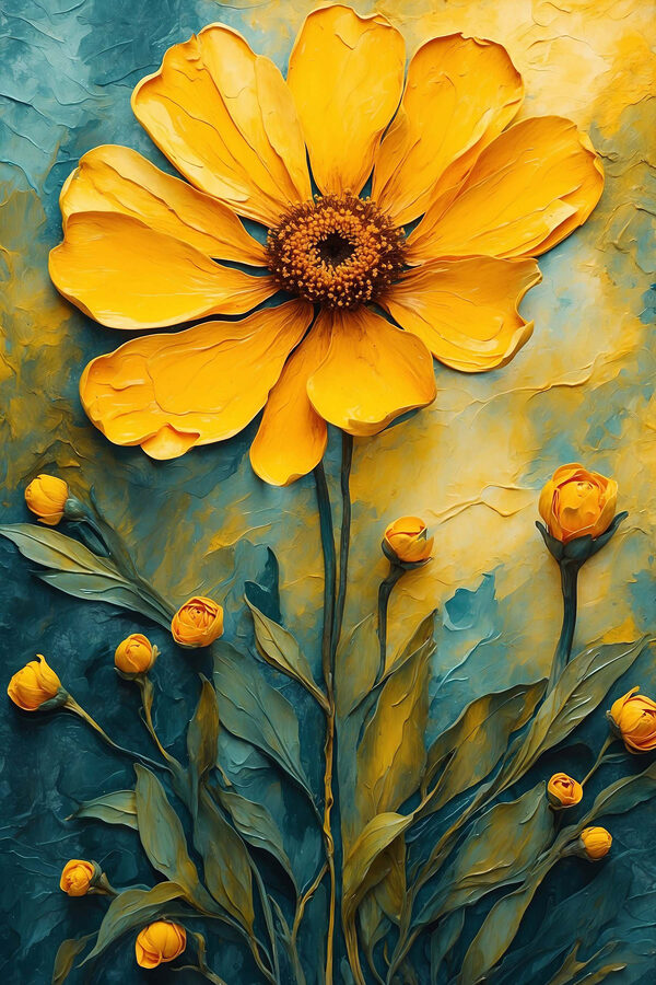 Schilderij van een bloem Schilderij van een bloem