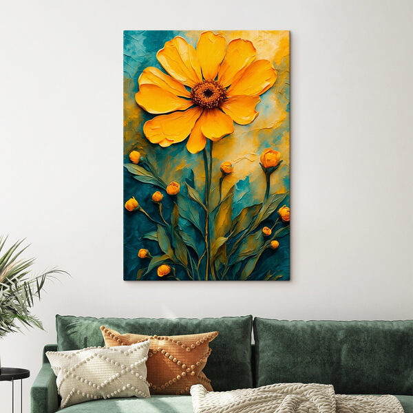 Schilderij van een bloem Schilderij van een bloem