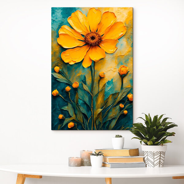 Schilderij van een bloem Schilderij van een bloem