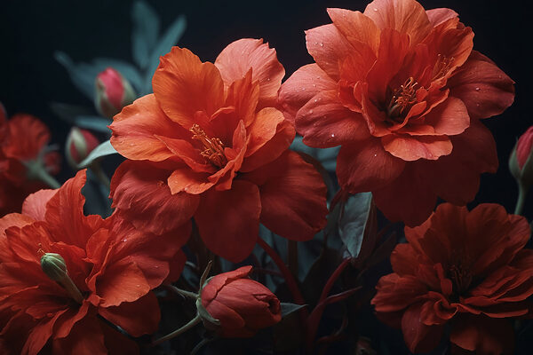 Groep rode bloemen Groep rode bloemen