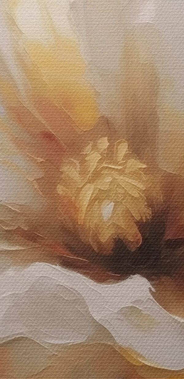 Schilderij van een witte bloem Schilderij van een witte bloem