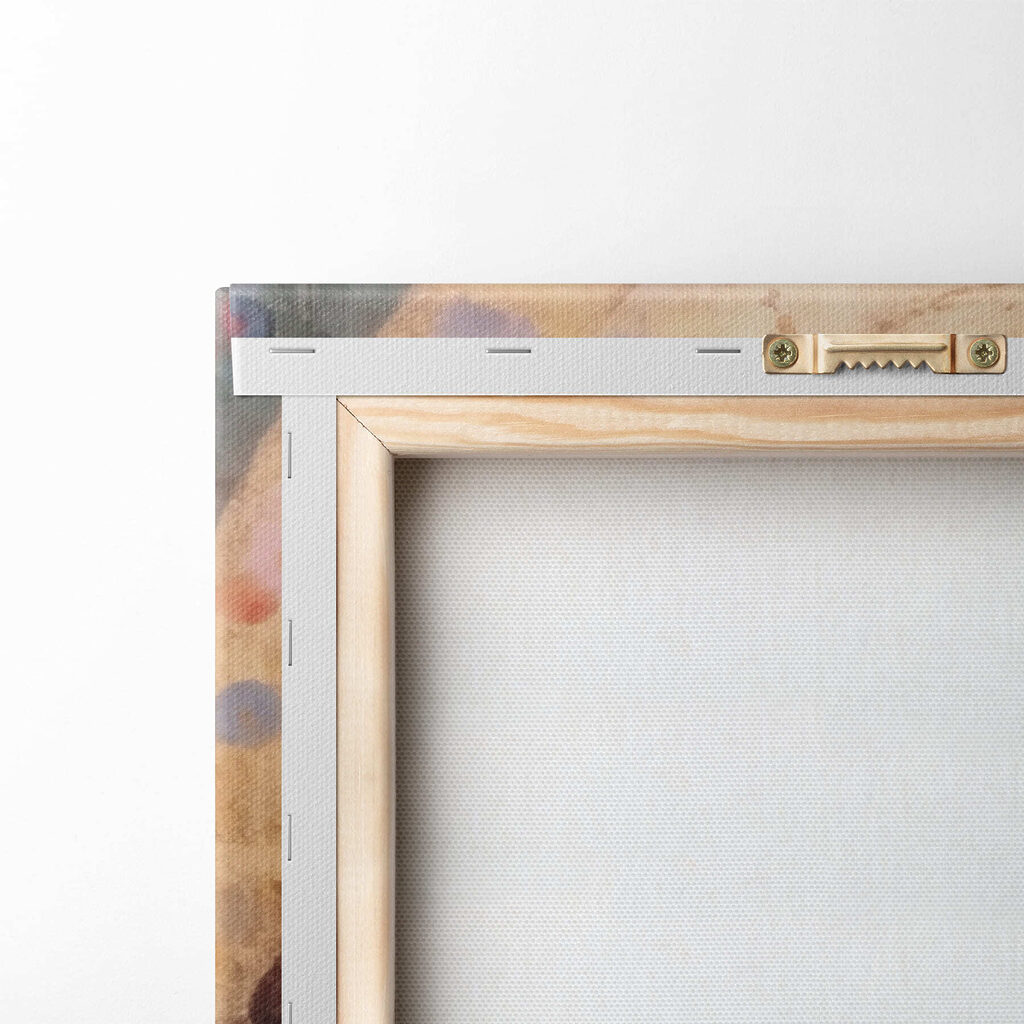 Painting of a woman sleeping with her hands folded