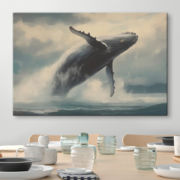 Whale jumping out of the water