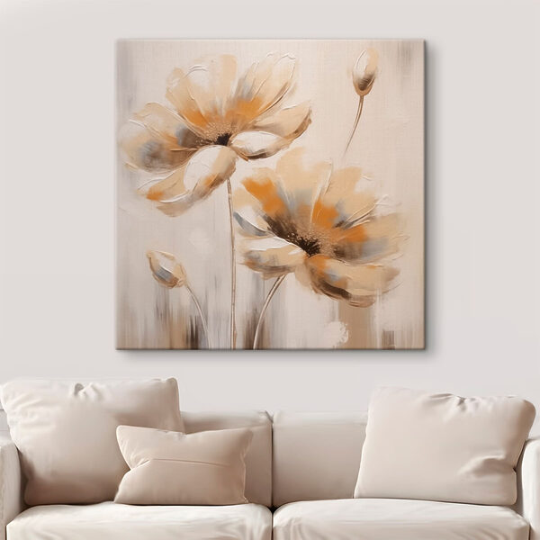 Schilderij van bloemen op een witte achtergrond Schilderij van bloemen op een witte achtergrond